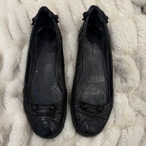 Balenciaga Black Leather Flats